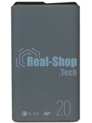 Портативный аккумулятор OLMIO QS-20, 20000mAh, 22.5W QuickCharge3.0/PowerDelivery, LCD, темно-серый