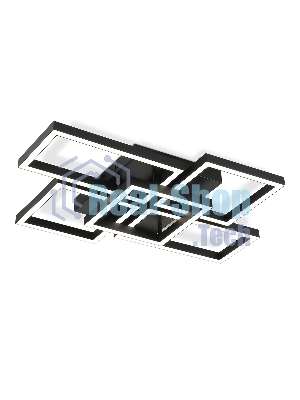 Потолочный светодиодный светильник Ambrella light FA1012/4+1 BK черный 90W 3000K-6400K 710*490*95 (ПДУ ИК)