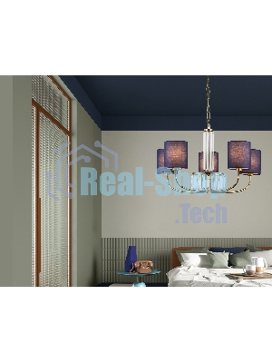 Люстра Ambrella light LH71271/5 BS/DB латунь/темно синий E14/5 max 40W D650*840