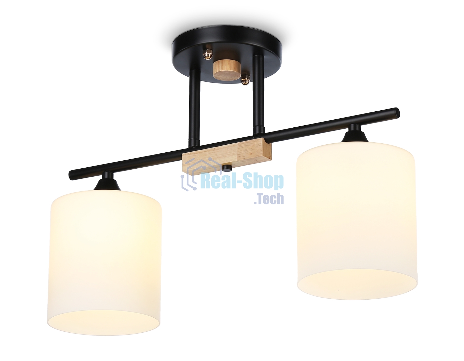 Светильник Ambrella light TR9543/2 BK/FR черный/белый матовый E27/2 max 40W 435*120*280