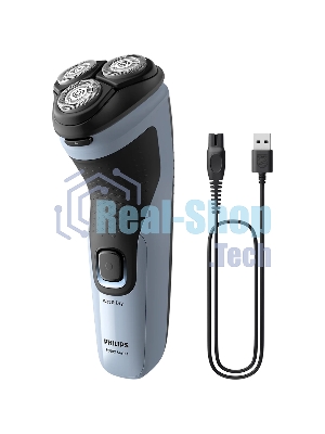 Электробритва роторная Philips X3003/00 реж.эл.:3 питан.:аккум. голубой/черный
