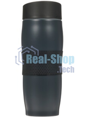 Термокружка LARA LR04-24 Black 380 мл, двойные стенки, вакуум, сталь/силикон, черный