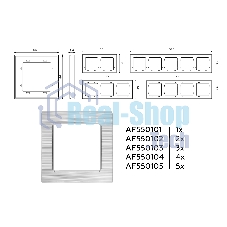 Рамка ALFA Platos (Серебро Металл шлифованный) 4-ая AF550104