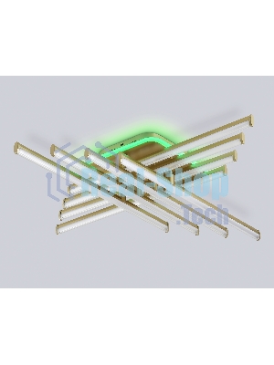 Потолочный светодиодный светильник Ambrella light FL6263 GD золото 115W 3000K-6400K+RGB 810*810*130 (ПДУ ИК)