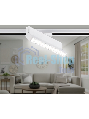 Трековый однофазный светодиодный светильник Ambrella light GL6816 WH белый LED 12W 4200K 24° 230*22*87
