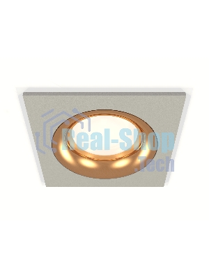 Комплект встраиваемого светильника Ambrella light XC7633005 SGR/PYG серый песок/золото желтое полированное MR16 GU5.3 (C7633, N7014)