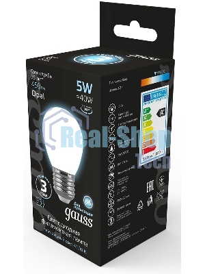 Лампа светодиодная Filament Шар E27 5Вт 4100К OPAL GAUSS 105202205