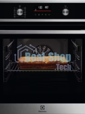 Встраиваемый духовой шкаф Electrolux COF6P76BX, Духовой шкаф электрический с конвекцией, объем 65 л, утапливаемые переключатели, 9 режимов, автопрограммы, очистка пиролитическая, 3 стекла в дверце, направляющие проволочные + телескопические (1 уровень)