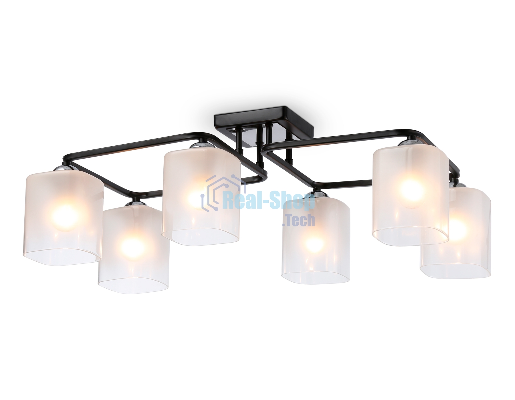Светильник Ambrella light TR303224/6 BK/CH/FR черный/хром/белый матовый E27*6 max 60W 615*390*220
