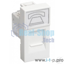 Розетка телефонная RJ-11 IEK (CKK-40D-RT1-K01) РКФ-10-00-П кат.3 (на 1 модуль) ПРАЙМЕР белая