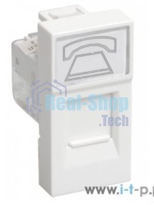 Розетка телефонная RJ-11 IEK (CKK-40D-RT1-K01) РКФ-10-00-П кат.3 (на 1 модуль) ПРАЙМЕР белая