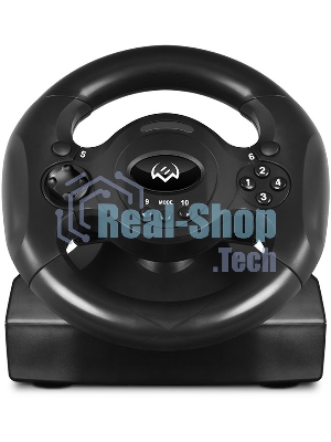 Руль SVEN GC-W300 (педали, вибро, лепестки, D-pad, 10 кл, резин. вставки, PC, цифр. и аналог.