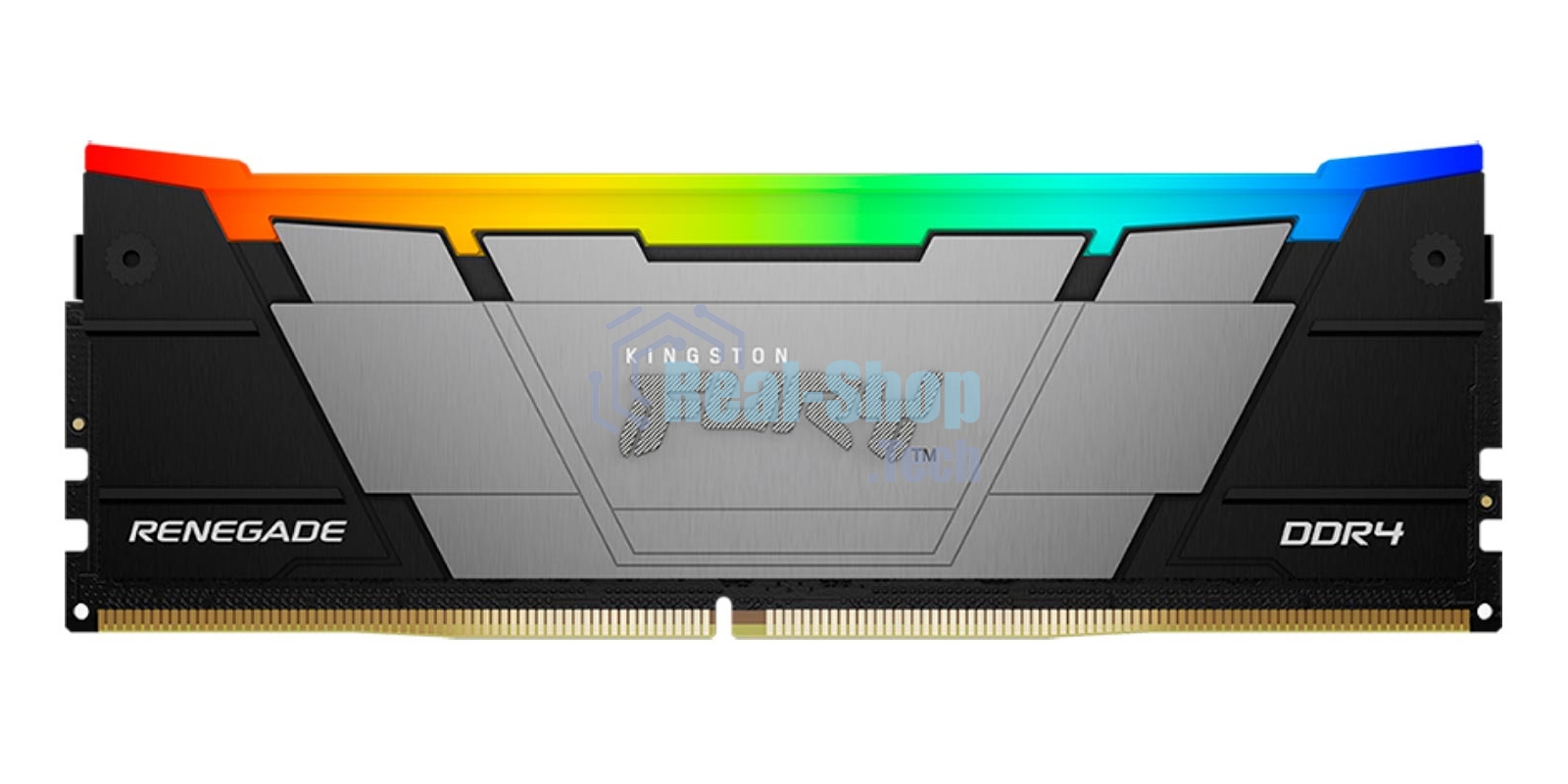 Оперативная память Kingston Fury Renegade, DDR4, 32Gb (4x8GB), 3600MHz, CL16, DIMM, с радиаторами, RGB, серебристый/черный