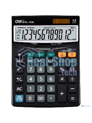 Калькулятор настольный Deli Core E1630 черный 12-разр.