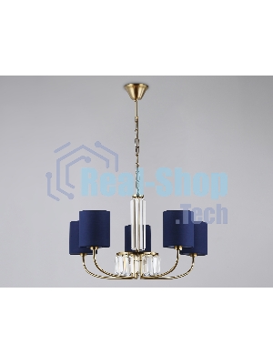 Люстра Ambrella light LH71271/5 BS/DB латунь/темно синий E14/5 max 40W D650*840