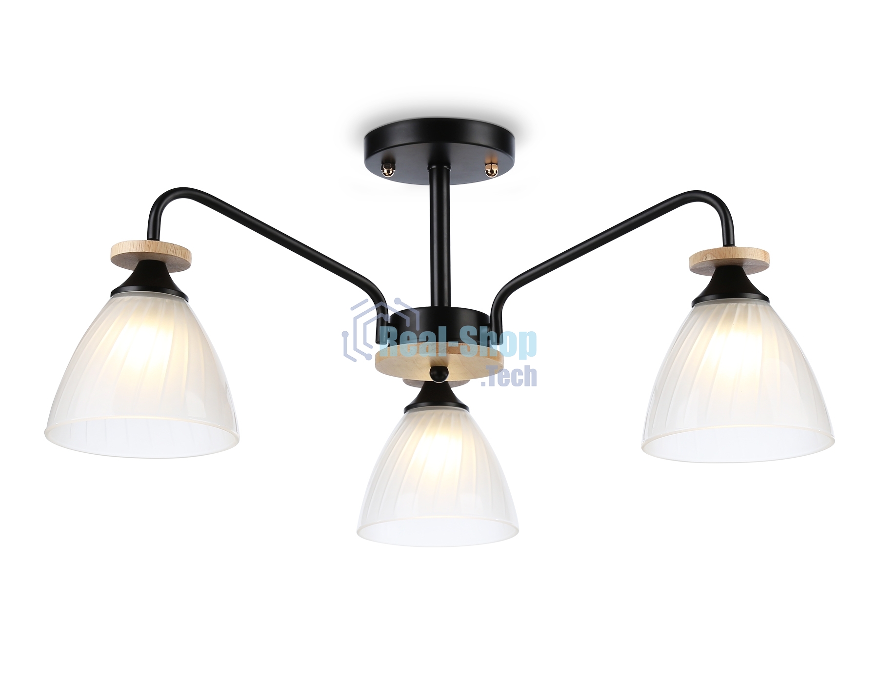 Светильник Ambrella light TR9564/3 BK/FR черный/белый матовый E27/3 max 40W D620*250