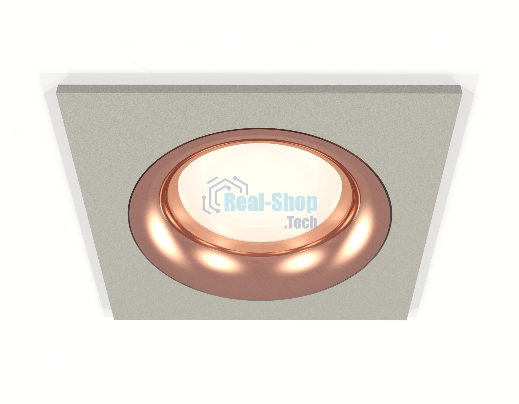 Комплект встраиваемого светильника Ambrella light XC7633006 SGR/PPG серый песок/золото розовое полированное MR16 GU5.3 (C7633, N7015)