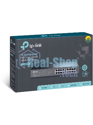 Коммутатор TP-Link SMB TL-SG1016PE Easy Smart гигабитный 16-портовый коммутатор с 8 портами PoE+
