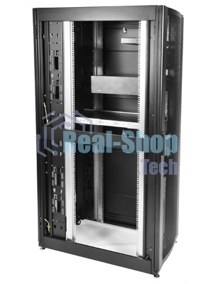 Шкаф серверныйЦМО! ПРОФ напольный 42U (800x1200) дверь перфорированная 2 шт., черный, в сборе (ШТК-СП-42.8.12-44АА-9005)