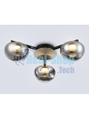 Светильник Ambrella light LH12006/3 BK/GD/SM черный/золото/дымчатый 18W 3000K D640*170
