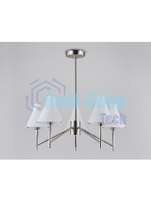 Люстра Ambrella light LH57123/5 SN/FR никель/белый матовый E14/5 max 40W D650*590