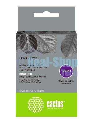 Картридж ленточный Cactus CS-TZE211 черный для Brother 1010/1280/1280VP/2700VP