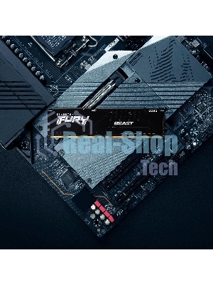 Оперативная память Kingston Fury Beast, DDR5, 16Gb (1x16Gb), 6000MHz, CL30, DIMM, с радиатором, черный