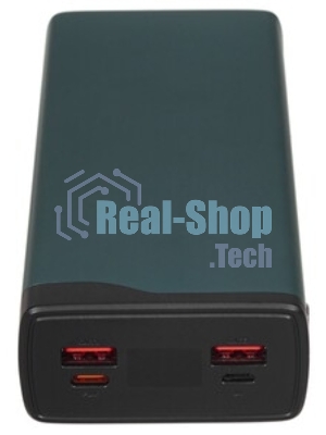 Портативный аккумулятор OLMIO QS-30, 30000mAh, 22.5W, QuickCharge3.0/PowerDelivery, LCD, темно-зеленый