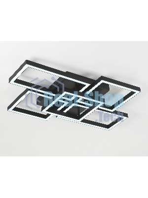 Потолочный светодиодный светильник Ambrella light FA1012/4+1 BK черный 90W 3000K-6400K 710*490*95 (ПДУ ИК)
