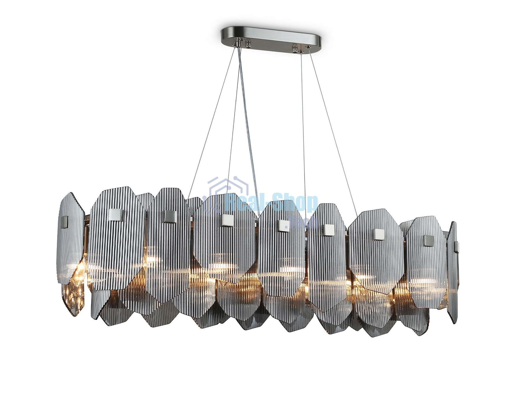 Светильник Ambrella light LH31205/12 SN/SM сатин никель/дымчатый E14*12 max 40W 1000*340*270