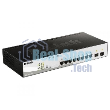 Коммутатор D-Link DGS-1210-10P/ME/B1A Управляемый 2 уровня с 8 портами 10/100/1000Base-T с поддержкой PoE и 2 портами 1000Base-X SFP