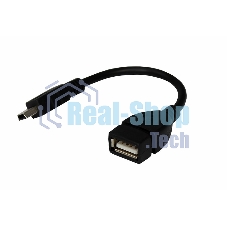 Кабель Rexant (18-1181) USB кабель OTG mini USB на USB шнур 0.15M черный