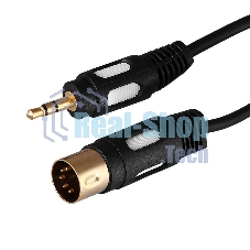 Шнур Rexant DIN 5 Pin - Stereo 3,5 мм, длина 1,5 метра (GOLD)