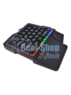 Игровой блок Oklick 701G IRON FIST черный USB for gamer LED (подставка для запястий)
