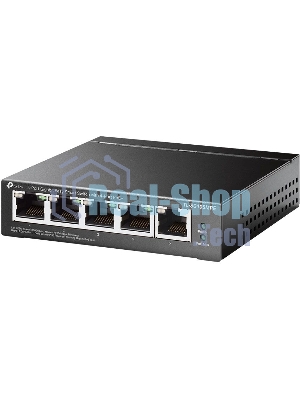 Коммутатор TP-Link TL-SG105MPE Easy Smart с 5 гигабитными портами (4 порта PoE+), 802.3af/at, бюджет PoE — 120 Вт, стальной корпус