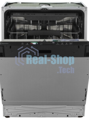 Встраиваемая полногабаритная посудомоечная машина Electrolux KEGB9420W, загрузка на 15 комплектов посуды, сенсорное управление, 8 программ, 59.6x55x82 см, черный , сушка: с открыванием дверцы/с теплообменником, индикация на полу: проекция диспле