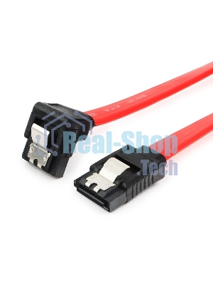 Кабель интерфейсный SATA Cablexpert CC-SATAM-DATA90-0.3M, 30 см, угловой разъем, 7pin/7pin, защелка, пакет