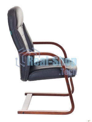 Кресло компьютерное Бюрократ T-9923WALNUT-AV/BL черный, кожа, низкая спинка