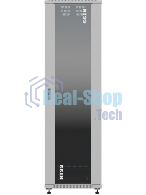 Шкаф серверный NTSS Премиум (NTSS-R42U80100GS) напольный 42U 800x1000 мм пер. дв. стекл. металл 900 кг серый IP20 сталь