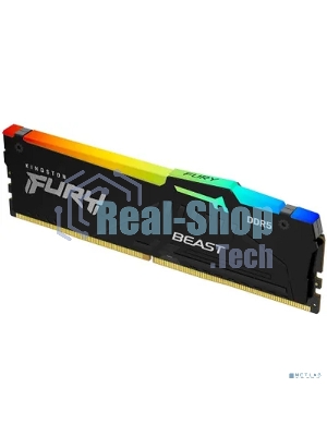Оперативная память Kingston Fury Beast RGB, DDR5, 32GB (1x32GB), 6400 MHz, CL32, с радиатором, RGB, черный