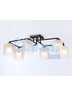 Светильник Ambrella light TR303224/6 BK/CH/FR черный/хром/белый матовый E27*6 max 60W 615*390*220