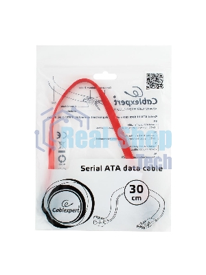 Кабель интерфейсный SATA Cablexpert CC-SATAM-DATA90-0.3M, 30 см, угловой разъем, 7pin/7pin, защелка, пакет