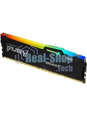 Оперативная память Kingston Fury Beast, DDR5, 16Gb (1x16Gb), 6000MHz, CL30, DIMM, с радиатором, RGB, черный