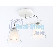 Светильник Ambrella light TR303229/2 WH/CH/CL/FR белый/хром/прозрачный/белый матовый E27*2 max 60W 340*120*250