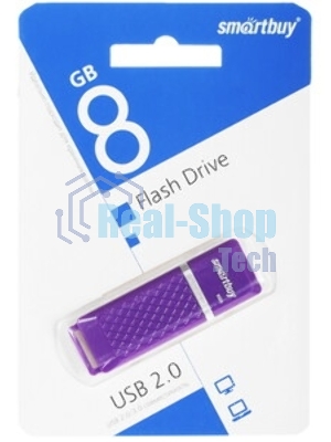 Флешка USB Smartbuy Quartz Violet (SB8GbQZ-V), 8Gb, USB 2.0, R/W 15/5, фиолетовый