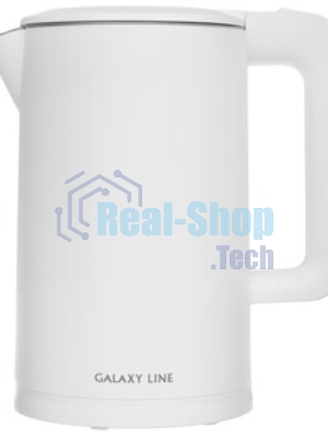 Электрочайник Galaxy GL 0323 белый, 1.7 л, 2000 Вт, скрытый нагревательный элемент