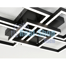 Потолочный светодиодный светильник Ambrella light FA1012/4+1 BK черный 90W 3000K-6400K 710*490*95 (ПДУ ИК)