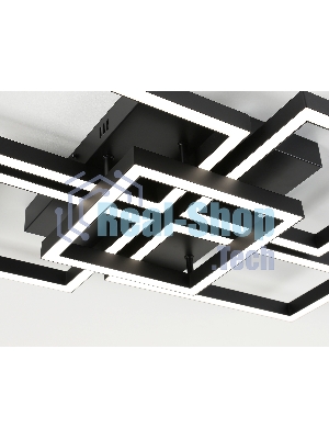 Потолочный светодиодный светильник Ambrella light FA1012/4+1 BK черный 90W 3000K-6400K 710*490*95 (ПДУ ИК)