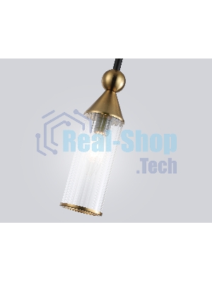 Светильник Ambrella light LH55251 BK/BS/CL черный/латунь/прозрачный E14 max 40W D65*1500