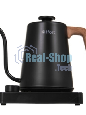 Чайник электрический Kitfort КТ-6726 1л. 1200Вт черный/дерево корпус: нерж.сталь/пластик